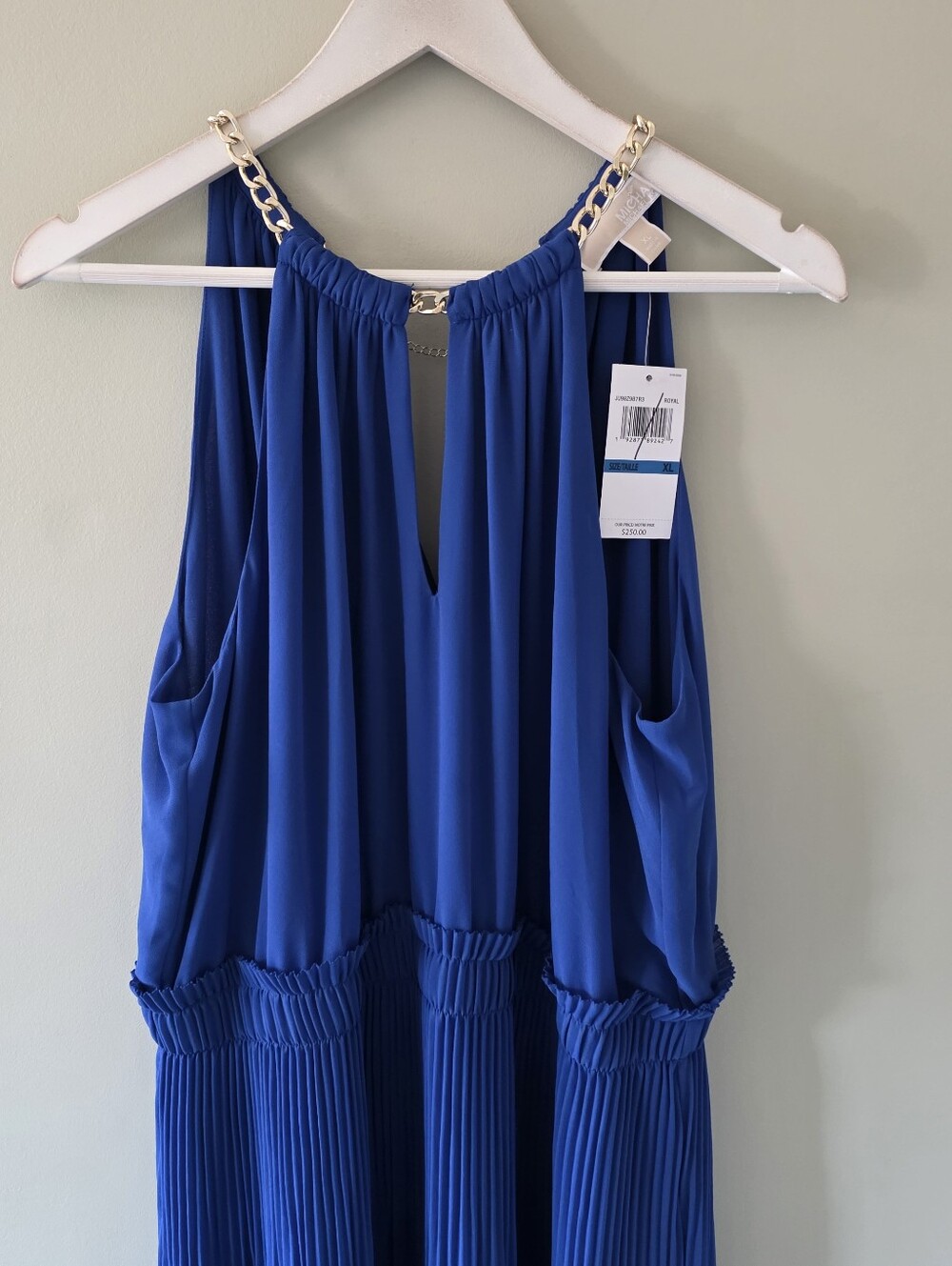 NWT MICHAEL Michael Kors XL Modern Luxury Royal Blue Party Cocktail Midi Dress - Picture 4 of 16